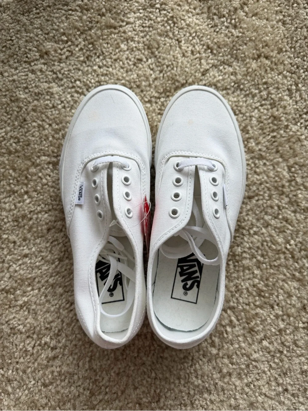 Vans White Canvas Low-Top Sneakers